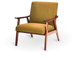 comfortabel mosterd gele stoel